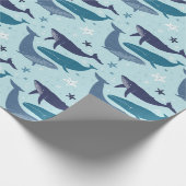 Cadeau Papier à enveloppement de baleine bleue (Coin)