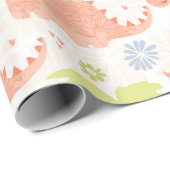 Cadeau Papier à enveloppement de dinosaure peint (Coin rond)