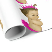Cadeau Papier à enveloppement de douche pour bébé princes (Coin rond)