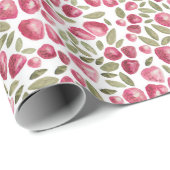 Cadeau Papier à enveloppement de fraises (Coin rond)