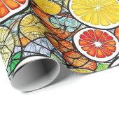 Cadeau Papier à enveloppement de fruits (Coin rond)