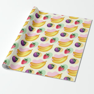 Cadeau Papier à enveloppement de fruits tropicaux