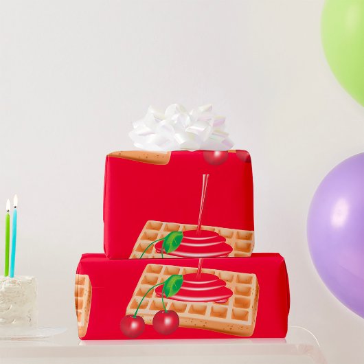 Cadeau Papier à enveloppement de gaufres de cerisier