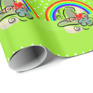 Cadeau Papier à enveloppement de la Saint-Patrick Arc-en-