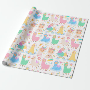Cadeau Papier à enveloppement de lamas