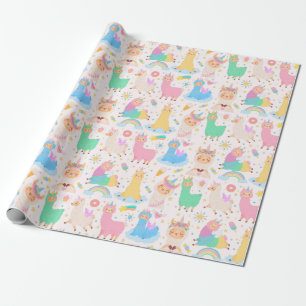 Cadeau Papier à enveloppement de lamas