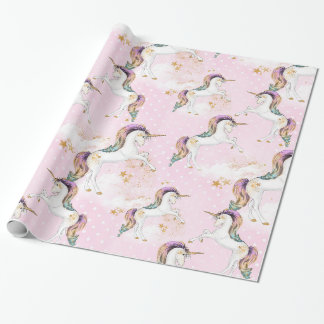 Cadeau Papier à enveloppement de licorne magique