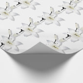 Cadeau Papier à enveloppement de lys floraux blancs (Coin)