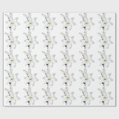 Cadeau Papier à enveloppement de lys floraux blancs (Plat)