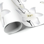 Cadeau Papier à enveloppement de lys floraux blancs (Coin rond)