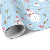 Cadeau Papier à enveloppement de neige de Noël (Coin rond)