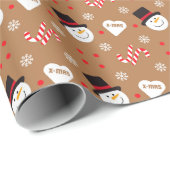 Cadeau Papier à enveloppement de neige de Noël (Coin rond)