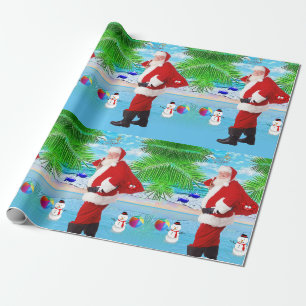 Cadeau Papier à enveloppement de Noël Boite de plage d'ét