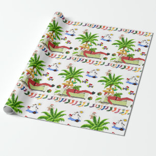 Cadeau Papier à enveloppement de Noël Boite de plage d'ét