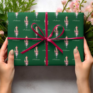 Cadeau Papier à enveloppement de Noël Casse-noix personna
