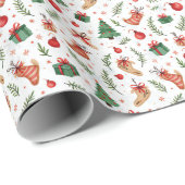 Cadeau Papier à enveloppement de Noël classique - Bac bla (Coin rond)