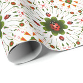 Cadeau Papier à enveloppement de Noël de Ladybug (Coin rond)