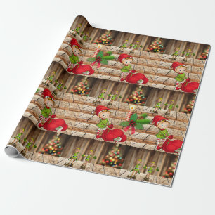 Cadeau Papier à enveloppement de Noël Elf