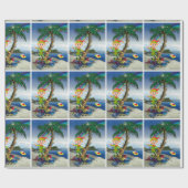 Cadeau Papier à enveloppement de Noël Elf Beach (Plat)