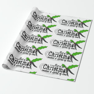 Cadeau Papier à enveloppement de Noël Esprit et Amour