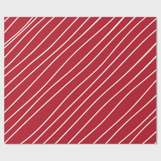 Cadeau Papier à enveloppement de Noël Rouge avec bandes b (Plat)