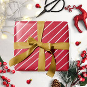 Cadeau Papier à enveloppement de Noël Rouge avec bandes b