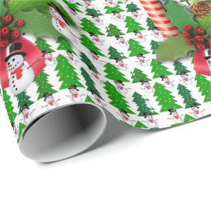 Cadeau Papier à enveloppement de Noël Snowman
