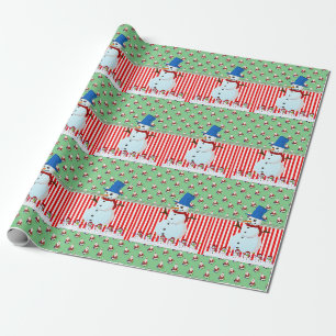 Cadeau Papier à enveloppement de Noël Snowman