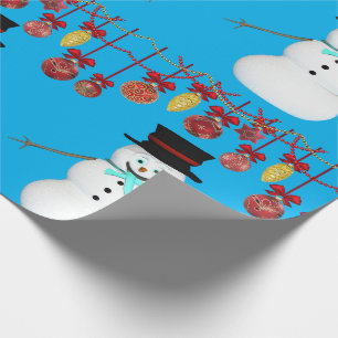 Cadeau Papier à enveloppement de Noël Snowman