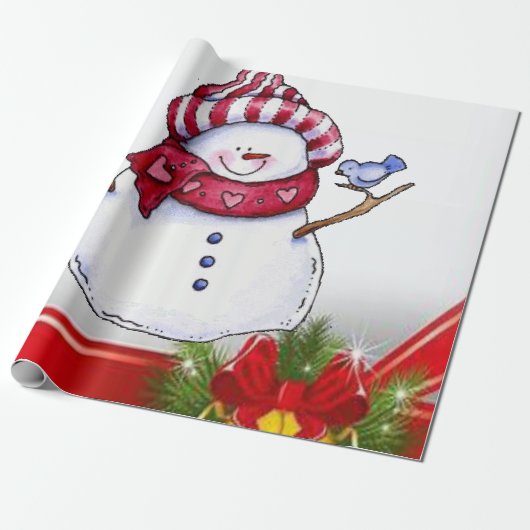 Cadeau Papier à enveloppement de Noël Snowman (Déroulé)