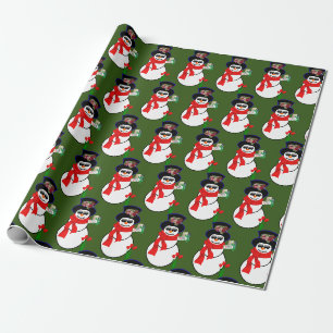 Cadeau Papier à enveloppement de Noël Snowman
