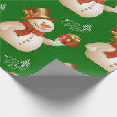 Cadeau Papier à enveloppement de Noël Snowman Green (Coin)