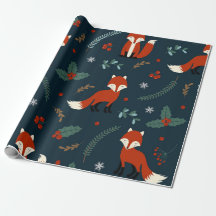 Papier à enveloppement de Noël (thème Red Fox)