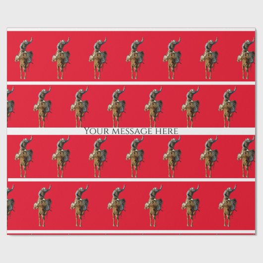 Cadeau Papier à enveloppement de style occidental Cowboy (Plat)