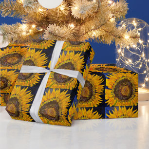Cadeau Papier à enveloppement de tournesol