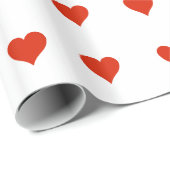 Cadeau Papier à enveloppement des Coeurs rouges (Coin rond)