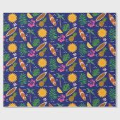 Cadeau Papier à enveloppement d'été tropical (Plat)