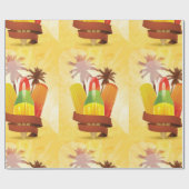Cadeau Papier à enveloppement d'été tropical (Plat)