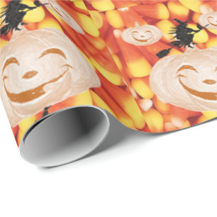 Cadeau Papier à enveloppement d'Halloween, Citrouille