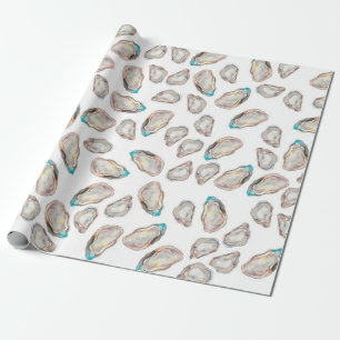 Cadeau Papier à enveloppement d'huîtres illustré - COU