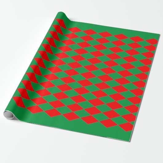 Cadeau Papier à enveloppement DIAMANT ROUGE ET VERT NOËL (Déroulé)