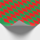 Cadeau Papier à enveloppement DIAMANT ROUGE ET VERT NOËL (Coin)