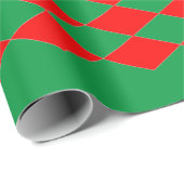 Cadeau Papier à enveloppement DIAMANT ROUGE ET VERT NOËL (Coin rond)