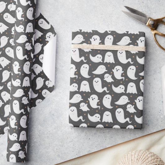 Cadeau Papier à enveloppement Éffrayant foncé Halloween F