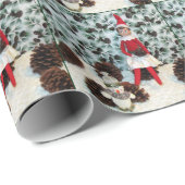 Cadeau Papier à enveloppement Elf et Snowman (Coin rond)