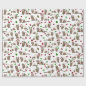 Cadeau Papier à enveloppement Ferret de Noël (Plat)