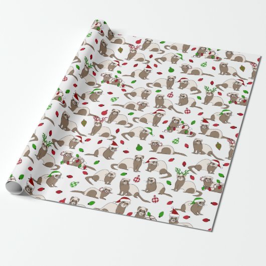 Cadeau Papier à enveloppement Ferret de Noël (Déroulé)