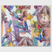 Cadeau Papier à enveloppement Festive Illustration de Noë (Plat)