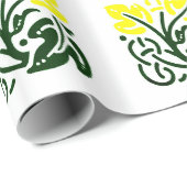 Cadeau Papier à enveloppement floral jaune (Coin rond)