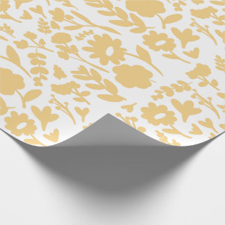Cadeau Papier à enveloppement floral minimaliste